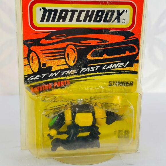 5 for $25| VTG 1996 Matchbox Yellow & Black Stinger #68 Bee Diecast Helicopter - Picture 2 of 6